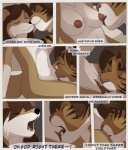 anthro bed breast_lick breast_play breasts canid canine canis clitoral clitoris comic cunnilingus digital_media_(artwork) domestic_dog duo english_text eyes_closed felid female furniture genitals graaz jailbird licking male male/female mammal nipples nude oral pantherine pussy romantic romantic_couple sex shaded tail text tiger tongue tongue_out vaginal zoe_(un)