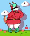 anthro big_breasts big_butt biped breasts butt cherry clothed clothing collar female food fruit fur hair huge_breasts legwear mask plant solo standing stockings thick_thighs thigh_highs wide_hips leoafterhours mario_bros nintendo ace_decker canid canine canis domestic_dog mammal shyguy 2018 absurd_res digital_media_(artwork) hi_res