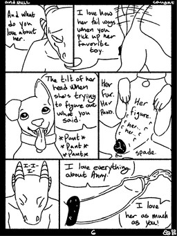 animal_genitalia animal_vulva anthro anthro_on_feral anthro_penetrating anthro_penetrating_feral bestiality bodily_fluids canine_genitalia canine_vulva cum cum_in_vagina cum_inside dialogue duo_focus erection female female_penetrated feral feral_penetrated foreskin genital_fluids genitals group humanoid_genitalia humanoid_penis infidelity internal interspecies male male/female male_on_feral male_penetrating male_penetrating_female penetration penile penile_penetration penis sex tail tail_motion tailwag text vaginal vaginal_penetration vulva qwaxi~lixard canid canine canis domestic_dog lizard mammal reptile scalie 3:4 black_and_white comic english_text hi_res monochrome