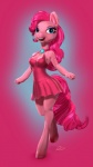 3d_(artwork) anthro anthrofied blue_eyes breasts clothed clothing cutie_mark digital_media_(artwork) dress earth_pony equid equine eyeshadow female friendship_is_magic fur hair hasbro hooves horse jewelry long_hair makeup mammal my_little_pony open_mouth pink_body pink_fur pink_hair pinkie_pie_(mlp) pony runsammya solo teeth tongue unguligrade