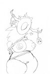 anthro antlers areola arms_tied bdsm big_breasts bondage bound breasts faceless female fur genitals hand_behind_back heart_symbol horn huge_breasts looking_at_viewer mask nipples nude pussy restraints rope rope_bondage slightly_chubby slightly_chubby_anthro slightly_chubby_female solo standing thick_thighs thespanker_(artist) risk_of_rain alien grovetender mammal 2020 black_and_white hi_res monochrome portrait sketch three-quarter_portrait