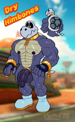 accessory anthro balls barazoku biceps bone clothing cock_ring cuff_(restraint) darkened_balls darkened_genitalia darkened_penis foreskin genitals gloves handwear humanoid_genitalia humanoid_penis jewelry male muscular muscular_anthro muscular_male nipples nude pecs penis penis_accessory penis_jewelry restraints skeleton skull solo text vein veiny_penis conditional_dnp poppin mario_bros mario_kart mario_kart_world nintendo dry_himbones animated_skeleton dry_bones koopa koopa_troopa reptile scalie tortoise turtle undead 2025 digital_media_(artwork) english_text hi_res model_sheet