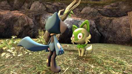 ambiguous_gender anthro crowning_feces duo feces feral poop_desperation young coolperez8 nintendo pokemon generation_4_pokemon generation_9_pokemon pokemon_(species) riolu sprigatito animated hi_res huge_filesize long_playtime video