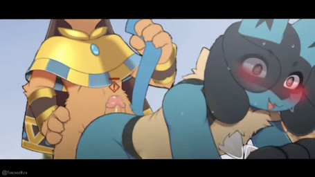 anthro anthro_on_anthro anthro_penetrated anthro_penetrating bodily_fluids cum cum_inside foreskin genital_fluids genitals group holowear_(pokemon) humanoid_genitalia humanoid_penis leaking_cum male male/male penetration penis trio sukendo nintendo palworld pocketpair pokemon pokemon_unite ruins_style_lucario anubis_(pal) generation_4_pokemon lucario pal_(species) pokemon_(species) 16:9 animated long_playtime sound webm widescreen