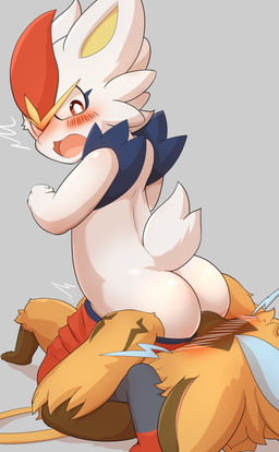 ambiguous/ambiguous ambiguous_gender anthro anthro_on_anthro assisted_exposure blush blush_lines bottomwear bottomwear_down bubble_butt butt clothed clothing duo embarrassed facesitting fingers fur kneeling lying on_back pants pants_down pantsing partially_clothed pink_tongue sitting_on_another straddling tail tongue white_arms white_back white_body white_butt white_ears white_fingers white_fur white_hands white_tail yellow_body yellow_fur popkage nintendo pokemon cinderace generation_7_pokemon generation_8_pokemon legendary_pokemon pokemon_(species) zeraora 2025 hi_res