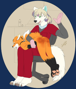 anthro bodily_fluids butt butt_slap chair choker choker_only clothing crying doctor duo fangs female fur furniture gloves hand_holding handwear hospital jewelry larger_female male medical_gloves necklace necklace_only nude nude_female nude_male nurse nurse_clothing nurse_uniform on_chair on_knee on_lap orange_body orange_fur otk pawpads paws raised_tail reddened_butt restrained sitting sitting_on_chair size_difference slap smaller_male spank_marks spank_marks_on_ass spanked_butt spanking tail tears teeth therapy uniform white_body white_fur lobadelaluna arctic_fox canid canine fox mammal true_fox absurd_res alpha_channel hi_res