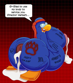 after_sex anthro anus belly big_belly big_breasts big_butt bodily_fluids body_writing branding breasts broken_glasses butt clothing cum cum_inflation cum_inside cum_pool eyewear gaping gaping_anus genital_fluids glasses huge_belly huge_breasts huge_butt hyper hyper_belly hyper_breasts hyper_butt hyper_gape inflation lactating leaking_cum leaking_milk looking_pleasured male milk milk_pool necktie nipples offscreen_character solo text f4phantomwildweasel club_penguin disney gary_the_gadget_guy avian bird penguin absurd_res english_text hi_res