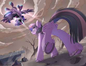 alternate_timeline bodily_fluids butt cloud cutie_map dead_tree dock_(anatomy) duo female feral fetlocks fluffy hooves horn low-angle_view magic plant sweat tail tree underhoof upside_down wings dan_yuris equestria_girls friendship_is_magic hasbro my_little_pony mythology midnight_sparkle_(eg) twilight_sparkle_(mlp) equid equine mammal mythological_creature mythological_equine winged_unicorn hi_res