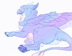 4_toes beak feathered_wings feathers feet feral lying on_side pawpads paws simple_background solo tail toes white_background wings arsauron mythology felixgryphon avian gryphon mythological_avian mythological_creature 2018 digital_media_(artwork)