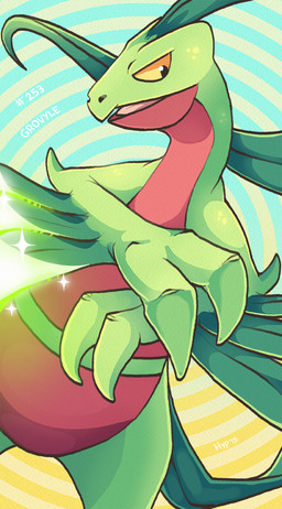 ambiguous_gender anthro green_body leaf leaf_hair leaf_tail multicolored_body plant plant_hair pseudo_hair red_body solo tail two_tone_body yellow_sclera hypnoticdragon nintendo pokemon generation_3_pokemon grovyle pokemon_(species) digital_media_(artwork)