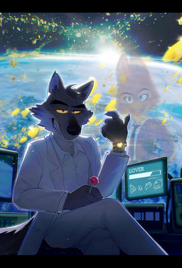 accessory anthro black_necktie bottomwear candy canon_couple canonical_scene clock clothing dessert duo earth eyebrow_piercing facial_piercing female food fur gold_(metal) grey_body grey_fur imagination lollipop male male/female necktie orange_body orange_fur pants piercing planet scene_interpretation smartwatch smile space sun watch white_blazer white_bottomwear white_clothing white_dress_shirt white_pants wristwatch zero_gravity 007zhuzhu dreamworks the_bad_guys diane_foxington mr._wolf_(the_bad_guys) canid canine canis fox mammal red_fox true_fox wolf