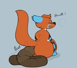 >w< anthro big_butt big_tail blush blush_lines breath butt excessive_feces eyes_closed feces male overweight pooping pooping_on_floor raised_tail scatplay sitting slightly_chubby smelly solo sound_effects stink_fumes stink_lines straining tail conditional_dnp verdantphysician canid canine fox mammal