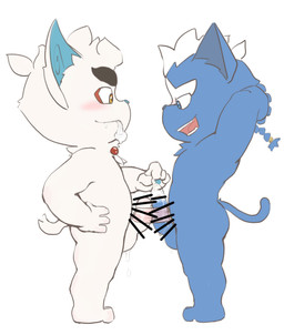 anthro balls blush censored_genitalia censored_penis condom condom_in_mouth condom_play erection filled_condom genitals happy male mouth_hold nude_male object_in_mouth penis sexual_barrier_device side_view tail wearing_condom white_back young young_anthro young_male xd_(artist) canid canine canis domestic_dog mammal 2026 censored chinese_description hi_res