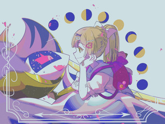 accessory ambiguous_feral ambiguous_gender backpack bandage blonde_hair bodily_fluids bow_ribbon closed_smile clothed clothed_female clothed_human clothing cute_fangs duo eye_contact fangs female female_human feral hair hair_accessory hair_bow hair_ribbon hairclip larger_feral looking_at_another lying lying_on_another moon mouth_closed nervous nervous_smile nervous_sweat on_back open_mouth open_smile pink_eyes pupils red_pupils red_sclera ribbons side_view simple_background size_difference smaller_human smile sweat sweatdrop teeth white_background white_body white_skin yellow_eyes umearamy nintendo pokemon lillie_(pokemon) nebby generation_7_pokemon human legendary_pokemon lunala mammal pokemon_(species) 2023 absurd_res digital_drawing_(artwork) digital_media_(artwork) hi_res japanese_description