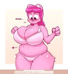 4_fingers anthro arm_tuft big_breasts blush bra breasts bulging_breasts clothed clothing curvy_figure elbow_tuft female female_anthro fingers fur hair heart_symbol hip_tuft huge_breasts looking_down overweight overweight_anthro overweight_female panties pink_body pink_fur pink_hair simple_background slightly_chubby slightly_chubby_anthro slightly_chubby_female solo text thick_thighs tuft underwear underwear_only vowelless vowelless_vocalization white_bra white_clothing white_panties white_underwear creamgag grace_(creamgag) felid feline mammal 2024 digital_drawing_(artwork) digital_media_(artwork) english_text portrait signature three-quarter_portrait url