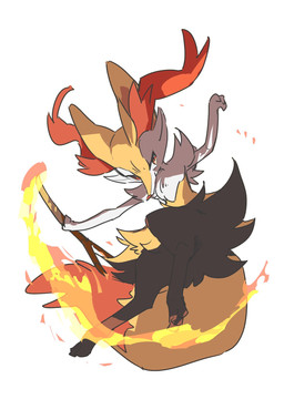 3_fingers 3_toes action_pose ambiguous_anthro ambiguous_gender anthro arm_tuft big_tail biped black_body black_fur cheek_tuft chest_tuft digitigrade dipstick_tail elemental_manipulation facial_tuft feet fingers fire fire_manipulation flat_chested front_view fur hip_tuft holding_object holding_stick inner_ear_fluff looking_at_viewer markings midair mouth_closed multicolored_body multicolored_fur nude_ambiguous nude_anthro orange_body orange_eyes orange_fur orange_inner_ear_fluff orange_nose orange_tail_tip pointy_ears pose prick_ears shoulder_tuft simple_background solo stick tail tail_markings tapering_snout three-quarter_view toes tuft two_tone_tail white_background white_body white_fur yellow_body yellow_fur yellow_tail tattanbu nintendo pokemon braixen canid generation_6_pokemon mammal pokemon_(species) 2022 cel_shading colored digital_drawing_(artwork) digital_media_(artwork) full-length_portrait hi_res japanese_description portrait shaded translated_description