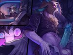 2_horns 5_fingers anthro anthro_on_anthro anthro_penetrated anthro_penetrating anthro_penetrating_anthro arm_tuft athletic athletic_male balls black_clothing black_shirt black_topwear blue_bottomwear blue_clothing blue_eyes blue_glans blue_horn blue_inner_ear blue_pants blue_penis bodily_fluids bottomwear brown_body brown_fur brown_hair brown_tail car cellphone chest_tuft clothed clothing cum cum_covered cum_drip cum_in_mouth cum_inside cum_on_balls cum_on_belly cum_on_body cum_on_clothing cum_on_face cum_on_own_balls cum_on_own_penis cum_on_penis cum_on_self cum_on_shirt dripping duo ears_down elbow_tuft electronics erection fellatio fingers foreskin fur genital_fluids genitals glans gloves gloves_(marking) hair half-closed_eyes handwear holding_cellphone holding_object holding_phone horizontal_pupils horn humanoid_genitalia humanoid_penis hypnosis inside_car inside_vehicle looking_at_another looking_at_screen male male/male male_penetrated male_penetrating male_penetrating_male markings messy mind_control multicolored_body multicolored_fur multicolored_hair narrowed_eyes navel necktie open_bottomwear open_clothing open_pants oral oral_penetration pants penetration penile penile_penetration penis penis_in_mouth phone pivoted_ears police police_uniform pupils raised_clothing raised_shirt raised_topwear ringed_eyes rolled_up_sleeves sex shirt solo_focus tail topwear tuft uniform vehicle white_balls white_body white_clothing white_fur white_gloves white_hair white_handwear nurinaki salem_(fursecute) bovid caprine goat mammal unknown_species 2025 comic digital_media_(artwork) hi_res shaded