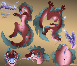 2_penises anthro anus blue_flesh blue_tongue electricity genitals grey_eyes male multi_genitalia multi_penis penis red_body teeth tongue neppae_(artist) ponds_(madwolly) aquatic eel electric_eel fish knifefish naked-back_knifefish absurd_res hi_res