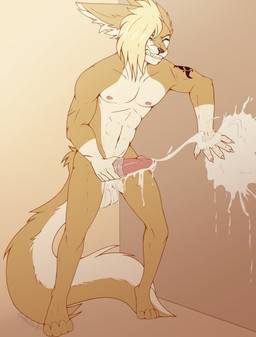 anthro balls bared_teeth bodily_fluids claws cum cum_on_wall cumshot ejaculation erection fur genital_fluids genitals growling hair male masturbation messy muscular muscular_anthro muscular_male nipples nude open_mouth orgasm penetration penile penile_masturbation penis sex_toy sex_toy_insertion simple_background solo tail teeth teeth_showing wall_(structure) gothicguttz canid canine fennec_fox fox mammal true_fox digital_media_(artwork) hi_res