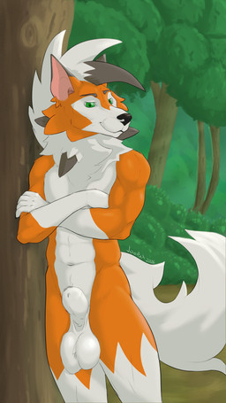animal_genitalia animal_penis balls canine_genitalia canine_penis flaccid genitals male muscular nude outside penis sheath solo joerat nintendo pokemon canid canine dusk_lycanroc generation_7_pokemon lycanroc mammal pokemon_(species) 9:16 absurd_res hi_res
