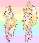 bedroom_eyes blush body_pillow clothing dakimakura duo fluffy fluffy_tail footwear front_view legwear leotard lgbt_pride male male/male narrowed_eyes pillow popped_collar pride pride_color_background pride_color_flag pride_colors prideful rear_view seductive simple_background socks tail thigh_highs thigh_socks tongue tongue_out anonymous_artist hi-rez_studios paladins_(game) pip_(paladins) absurd_res dakimakura_design hi_res