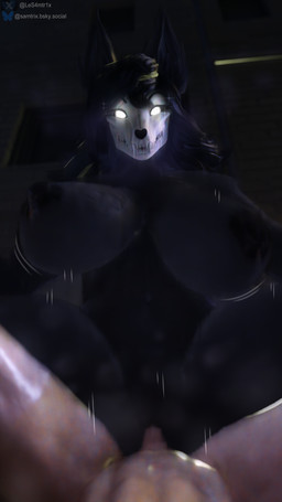 amazon_position anthro anthro_penetrated athletic athletic_male big_breasts big_butt black_body black_fur breasts butt dominant dominant_anthro dominant_female duo female female_on_human female_penetrated first_person_view fur human_on_anthro human_penetrating human_penetrating_anthro human_penetrating_female human_pov interspecies larger_female looking_at_viewer male male/female male_on_anthro male_penetrating male_penetrating_anthro male_penetrating_female male_pov nude nude_female nude_male penetrating_pov penetration penile penile_penetration penis_in_vagina sex size_difference thick_thighs vaginal vaginal_penetration wide_hips samtrix scrag_(modeler) scp_foundation hael_(fortnite) scp-1471-a canid canine canis human malo mammal wolf 3d_(artwork) 4k 9:16 absurd_res digital_media_(artwork) hi_res