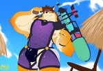 abs anthro beach beach_umbrella bulge clothing countershading hat headgear headwear male muscular muscular_anthro muscular_male nipples parasol pecs seaside solo toy toy_gun visor_cap water_gun wetsuit mangoshake lifewonders live_a_hero barrel_(live_a_hero) canid canine canis mammal wolf absurd_res hi_res