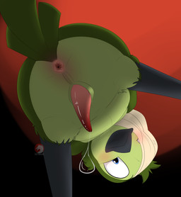 anthro anus bodily_fluids butt erection feathers genital_fluids genitals green_body green_feathers leaking_precum male penis precum presenting presenting_anus presenting_hindquarters solo tapering_penis young young_anthro young_male conditional_dnp osterars hamurnest roosevelt_(hamurnest) avian bird corvid corvus_(genus) crow oscine passerine 2026 absurd_res hi_res signature watermark