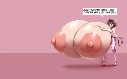 belt big_breasts bottomwear bovid_horn bovine_horn breast_expansion breasts brown_hair clothing cow_ears cow_horn expansion female footwear green_eyes hair horn huge_breasts hyper hyper_breasts light_body light_skin nipples pants pink_background pink_spots shoes short_hair simple_background solo spots tail tail_tuft text tuft white_bottomwear white_clothing white_pants elfdrago interspecies_reviewers guinea_(interspecies_reviewers) animal_humanoid bovid bovid_humanoid bovine bovine_humanoid cattle_humanoid humanoid mammal mammal_humanoid 2025 absurd_res digital_media_(artwork) english_text hi_res
