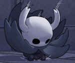 anthro balls black_body cloak cloak_only clothed clothing crouching detailed_background emanata floor genitals grey_brick grey_cloak grey_clothing horn looking_down male mask mostly_nude motion_lines mouthless no_pupils raised_clothing shadow solo tile tile_floor cumbread hollow_knight team_cherry the_knight_(hollow_knight) animal_humanoid arthropod arthropod_humanoid humanoid insect insect_humanoid 2024 colored detailed shaded