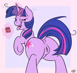 anus cutie_mark drunk female feral fur genitals hair horn multicolored_hair purple_body purple_eyes purple_fur purple_hair smile solo substance_intoxication two_tone_hair vulva conditional_dnp meggchan friendship_is_magic hasbro my_little_pony mythology twilight_sparkle_(mlp) equid equine mammal mythological_creature mythological_equine unicorn 2014 digital_media_(artwork)