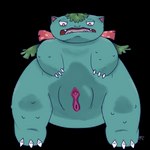 female feral genitals intimidation pussy solo standing_over pokefancompletionist nintendo pokemon generation_1_pokemon pokemon_(species) venusaur 1:1 absurd_res alpha_channel hi_res