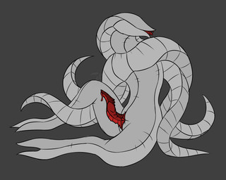 4_arms animal_genitalia bodily_fluids cloaca colored_cum cum eyeless fleshy genital_fluids genitals gore horror_(theme) knot knotted_penis male multi_arm multi_limb penis presenting presenting_penis red_cum red_penis ridged_penis seam_(sewing) sitting solo spines split_jaw teeth tentacles unusual_bodily_fluids unusual_cum unusual_genital_fluids white_body white_tentacles toracanix humanoid monster 5:4 colored full-length_portrait hi_res portrait