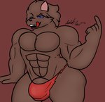 abs anthro bedroom_eyes big_penis bulge clothing genitals looking_at_viewer male muscular muscular_anthro muscular_male narrowed_eyes panties pecs penis purple_eyes purple_sclera red_clothing red_panties red_underwear seductive thick_thighs tongue tongue_out underwear wide_hips isaiahtse mythology canid canine mammal mythological_canine mythological_creature werecanid werecanine werecreature werewolf 2025 digital_drawing_(artwork) digital_media_(artwork) hi_res