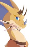 blue_eyes horn simple_background solo tarkir mythology dragon mythological_creature mythological_scalie scalie 2021 absurd_res digital_media_(artwork) headshot_portrait hi_res portrait