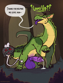 anthro ball_clench ball_growth balls bestiality big_balls big_penis black_sclera blush bodily_fluids claws cock_vore cum cutaway dialogue digestion dizzy door duo ear_piercing ear_ring eyes_closed feral fully_inside fur gameplay_mechanics genital_fluids genital_growth genitals gold_piercing green_body growth hoop_ear_ring hybrid_genitalia interspecies larger_pred leaking_cum level_up long_neck looking_pleasured male male/male male_feral motion_lines nipples non_fatal_vore nude outside paws penile penile_spines penis piercing purple_eyes quadruped ring_piercing scales size_difference speech_bubble stalagmite sweat sweatdrop tail talking_feral text toe_claws tongue tongue_out vein vore white_body white_fur dozendav mythology gruff_(gruffad) naelstrof_(naelstrof) alligator alligatorid bovid caprine crocodilian dragon hybrid mammal mythological_creature mythological_scalie reptile scalie sheep 2025 english_text hi_res portrait watermark