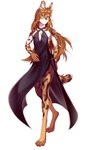 anthro blue_eyes clothed clothing countershade_face countershade_fur countershade_torso countershading crossdressing dress femboy fur hair long_hair male simple_background solo standing white_background rokito emile_(fuzzylolipop) felid feline mammal serval absurd_res digital_media_(artwork) hi_res shaded