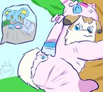 ageplay baby clothed clothing diaper feral fur infantilism padded padding roleplay wearing_diaper young hangyakuneko nintendo pokemon canid canine felid feline generation_4_pokemon generation_7_pokemon lycanroc mammal midday_lycanroc pokemon_(species) shinx hi_res