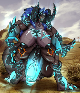 alternate_species animal_genitalia animal_penis anthro areola balls big_breasts big_claws big_fangs big_horn big_penis body_hair breasts claws desert equine_genitalia equine_penis fangs fangs_bared feet genitals gynomorph hair happy_trail horn huge_breasts huge_fangs huge_horn huge_penis hyper hyper_genitalia hyper_penis intersex las_vegas mane nipples nude open_mouth penis piercing pubes scales scarf solo spikes tail teeth dariusaurelius fallout microsoft darius_aurelius deathclaw lizard quantum_deathclaw reptile scalie digital_media_(artwork) hi_res