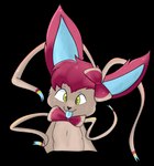 ambiguous_gender blep bow_tie feral fur green_eyes hair nude pink_body pink_fur pink_hair solo tongue tongue_out white_body white_fur unknown_artist nintendo pokemon sylver_the_sylveon eeveelution generation_6_pokemon pokemon_(species) sylveon alpha_channel