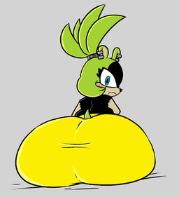 anthro big_butt blue_eyes blush bottom_heavy bottomwear butt butt_focus clothed clothing ear_piercing embarrassed female frown green_hair grey_background hair huge_butt looking_at_viewer looking_back looking_back_at_viewer overweight overweight_anthro overweight_female pants piercing rear_view shirt short_tail simple_background sitting solo tail tied_hair tight_bottomwear tight_clothing tight_pants topwear fawxen idw_publishing sega sonic_the_hedgehog_(comics) sonic_the_hedgehog_(idw) sonic_the_hedgehog_(series) surge_the_tenrec afrosoricid mammal tenrec 2025 digital_drawing_(artwork) digital_media_(artwork)