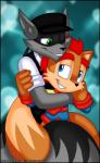 5_fingers anthro big_tail blue_eyes clothed clothing duo entwined_tails eyebrows fingers fur green_eyes grey_body grey_fur hair hat headgear headwear male male/male mask one_eye_closed red_hair smile tail tail_coil wink verona7881 archie_comics sega sly_cooper_(series) sonic_the_hedgehog_(archie) sonic_the_hedgehog_(comics) sonic_the_hedgehog_(series) sony_corporation sony_interactive_entertainment sucker_punch_productions elias_acorn sly_cooper chipmunk ground_squirrel mammal procyonid raccoon rodent sciurid 2018