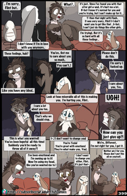 anthro black_body black_fur black_hair blue_eyes bodily_fluids crying dialogue dipstick_tail duo feet female feral fingerless_(marking) fur hair male male/female markings open_mouth profanity tail tail_markings tail_tuft tan_body tan_fur tears text toeless_(marking) tuft yellow_eyes fuf flint_(fuf) tesla_(fuf) bandicoot mammal marsupial mustelid musteline true_musteline weasel 2025 absurd_res comic english_text hi_res
