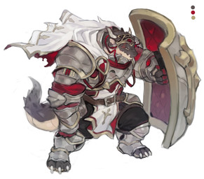2_horns 3_toes 4_fingers anthro cape claws clothing countershading curved_horn eye_scar facial_scar feet fingers grey_body holding_object holding_shield horn knight_armor male overweight overweight_anthro overweight_male scar shield solo tail toes white_body white_cape white_claws white_clothing white_countershading yellow_eyes yed mythology dragon mythological_creature mythological_scalie scalie absurd_res hi_res