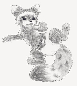 anthro black_eyes claws clean_diaper clothed clothing diaper diaper_only fluffy fur looking_at_viewer male no_sclera open_mouth semi-anthro simple_background smile solo spread_legs spreading topless wearing_diaper white_background 1ksrw conditional_dnp nimsy ictonychine mammal marbled_polecat mustelid musteline polecat_(mustelid) 2024 greyscale hi_res monochrome sketch