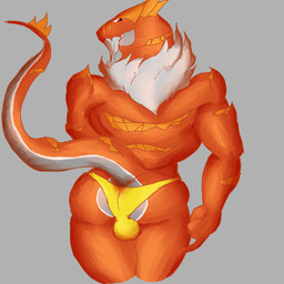 anthro anthrofied balls bulge butt clothing genitals looking_back male solo speedo swimwear daikuhiroshiama nintendo pokemon dinosaur fossil_pokemon generation_6_pokemon pokemon_(species) prehistoric_species reptile scalie tyrantrum 1:1 hi_res