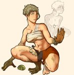 anthro athletic athletic_female bottomwear breasts clothing crouching feet female hair membrane_(anatomy) midriff nipples non-mammal_breasts short_hair shorts solo species_transformation toes transformation webbed_feet webbed_hands archilycant amphibian frog human humanoid mammal hi_res