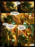 2016 brown_eyes comic detailed_background dialogue digital_media_(artwork) dragon english_text european_mythology feral green_body green_eyes green_skin hair hi_res horn membrane_(anatomy) membranous_wings mythological_creature mythological_scalie mythology open_mouth scalie skaydie tail teeth text western_dragon wings