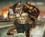 4_fingers anthro balls balls_outline biceps biped boxer_briefs building building_destruction bulge burning burning_building cargo_ship city city_background city_destruction cityscape claws clothing crush crushed_vehicle destruction detailed_background detailed_bulge erection erection_under_bottomwear extreme_size_difference finger_claws fingerless_gloves fingers genital_outline genitals gloves handwear harbor humanoid_genitalia humanoid_penis looking_at_viewer macro macro_anthro macro_male male merchant_ship muscular muscular_anthro muscular_male nude open_mouth outside pecs penile penis penis_outline rampage roaring scaled_penis ship size_difference solo tail teeth tongue underwear vehicle vehicle_destruction vein veiny_muscles veiny_penis water watercraft bellowez mythology pyronite(commissioner) brutus_(pyronite) dragon mythological_creature mythological_scalie scalie hi_res