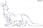 ambiguous_gender female group multi_leg multi_limb multi_pouch pouch_(anatomy) simple_background young remywolf kangaroo_taur macropod macropod_taur mammal mammal_taur marsupial marsupial_taur taur blue_and_white monochrome